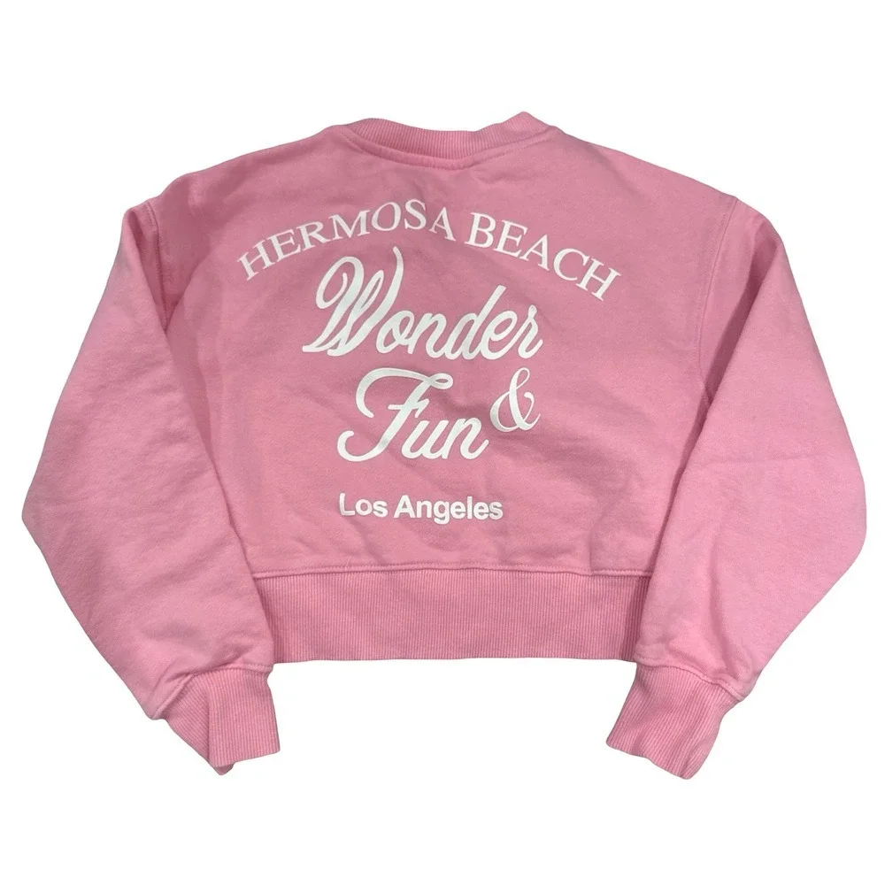 Zara Sweatshirt Pink Hermosa Beach Wonder Fun Graphic Kids Size 9-10